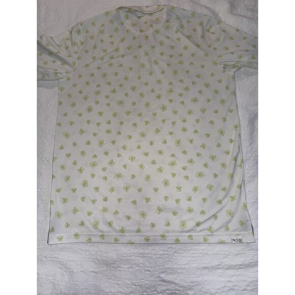 Puma Golf Polo Mattr White Green Spring Sz L Performance Quick Dry Cool Dad Logo - Picture 5 of 14